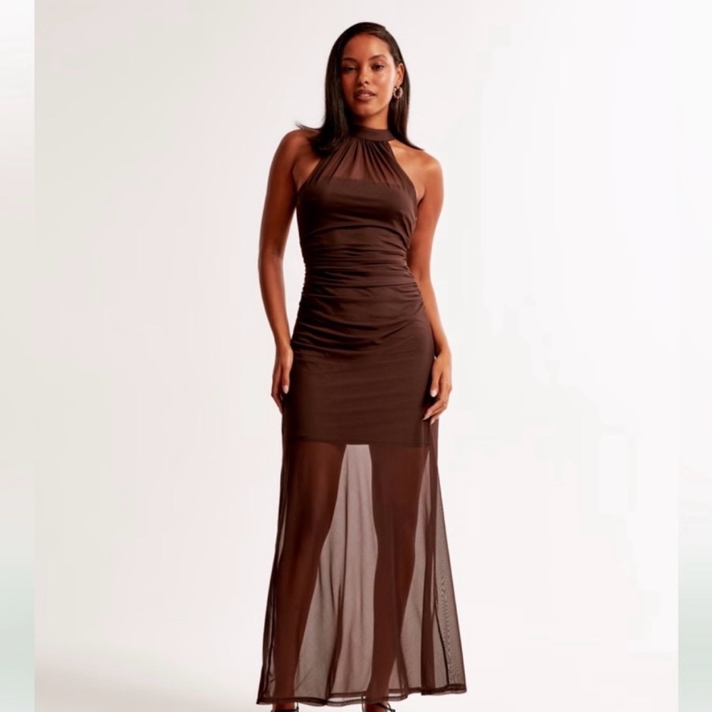Abercrombie Brown Halter Maxi Dress